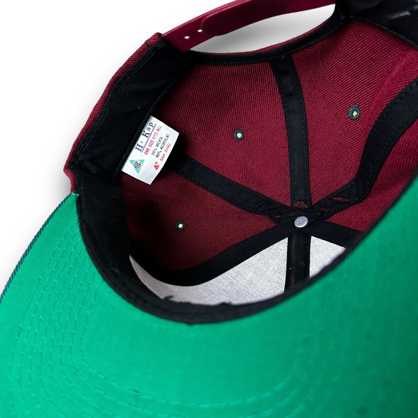 s13vintage 90’s Burgundy/Green Wool SnapBack