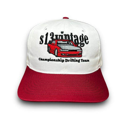 s13vintage 90’s White/Burgundy Twill SnapBack